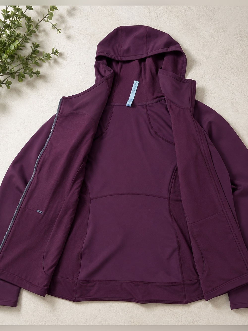 lululemon athletica activewear Hooded Asymmetrical Zip Jacket in Deep Purple 8 - Picture 2 of 4